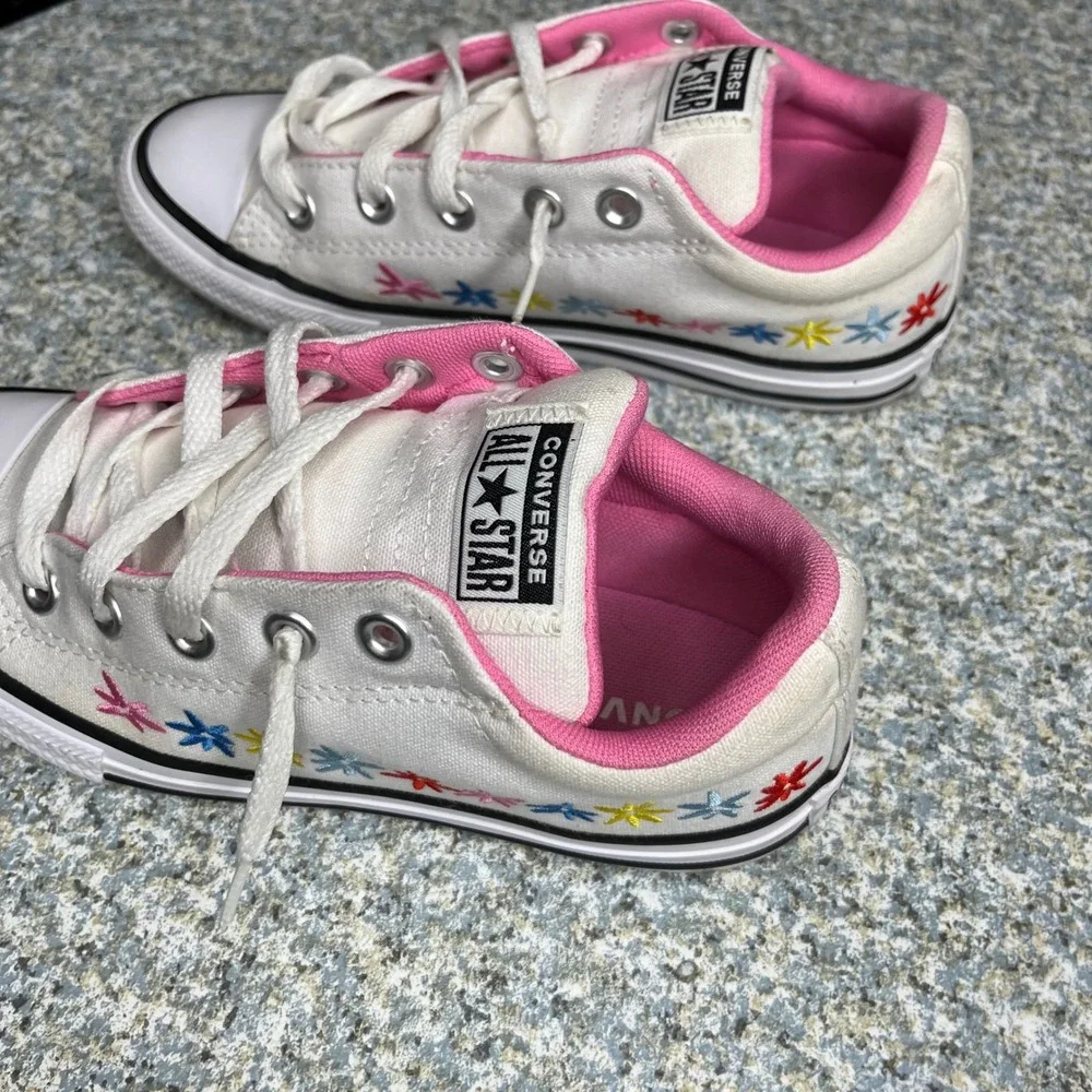 Converse Shoes CTAS Street Slip Youth 3 White Canvas Pink Floral A09815F Sneaker